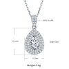 Exquisite pear shaped S925 silver plated white gold moissanite diamond pendant earring set 1